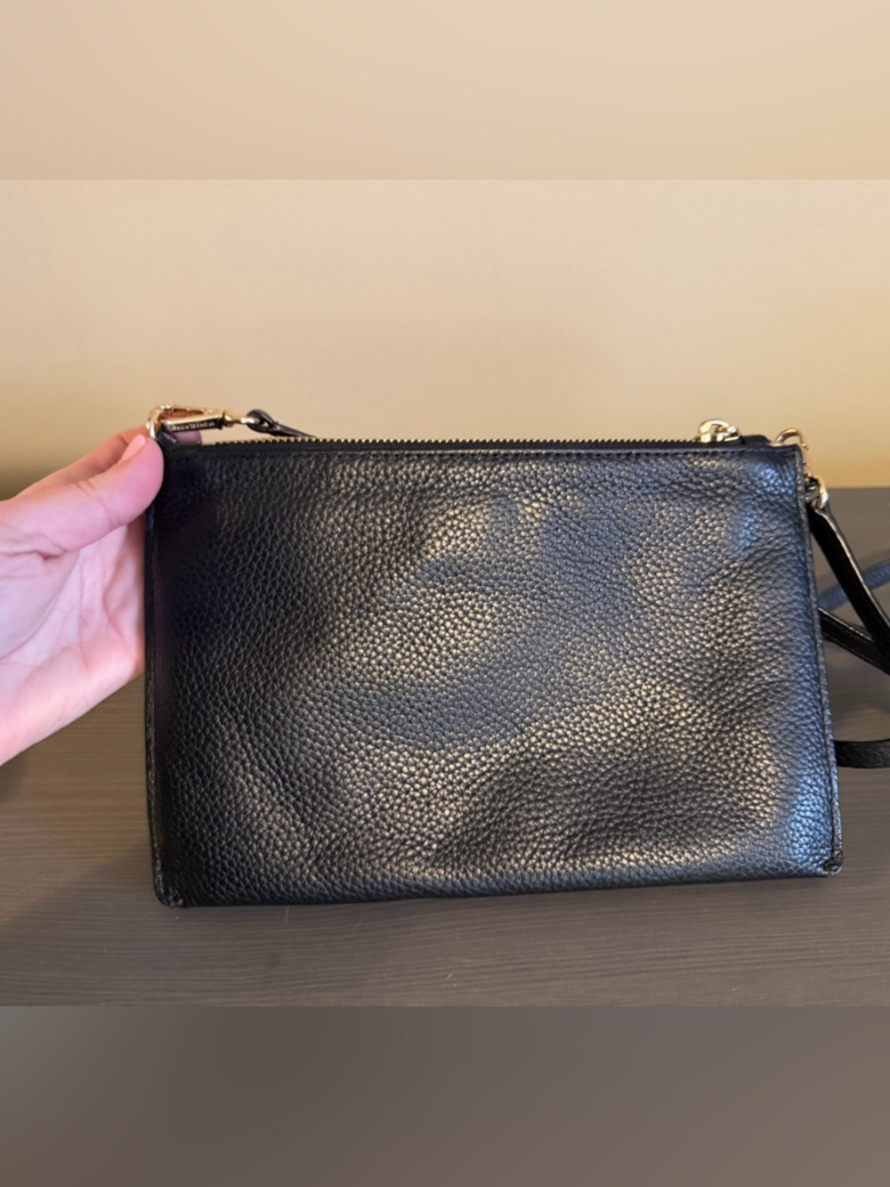 Michael Kors Black Adele Pebbled Leather Crossbody Purse - Picture 8 of 10